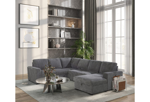 U2660 Grey Sectional With Pull Out - Mattress & Furniture Super Center (Tampa, FL)