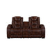 Chester Reclining Console Loveseat W/Pwr Hr & Fr-Brown