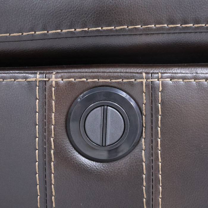 Kellen Console Loveseat W/ Pwr Fr-Brown