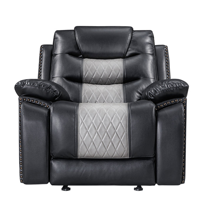 Nikko Glider Recliner-Black/Gray