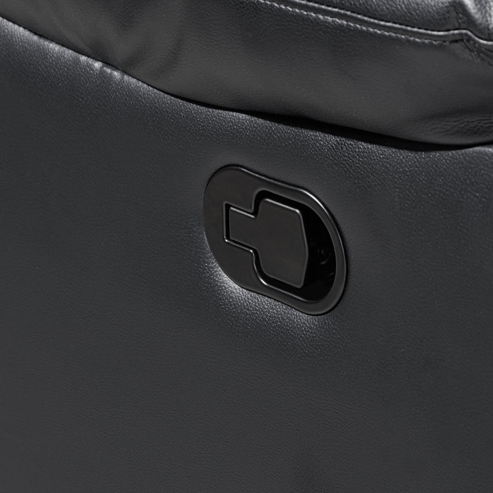 Nikko Console Loveseat W/ Dual Recliners-Black/Gray