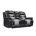 Nikko Console Loveseat W/Pwr Fr-Black/Gray