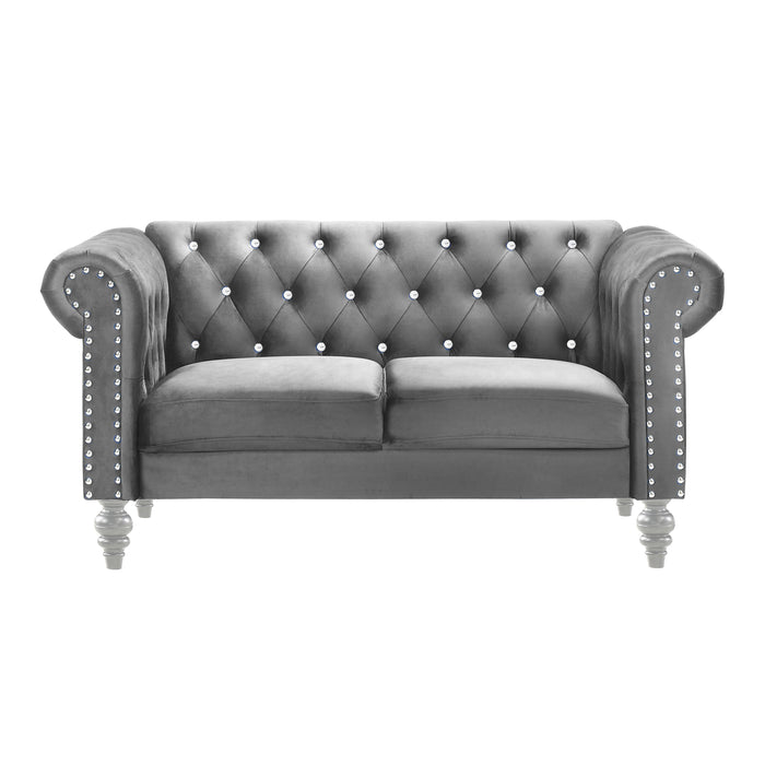 Emma Crystal Loveseat-Gray