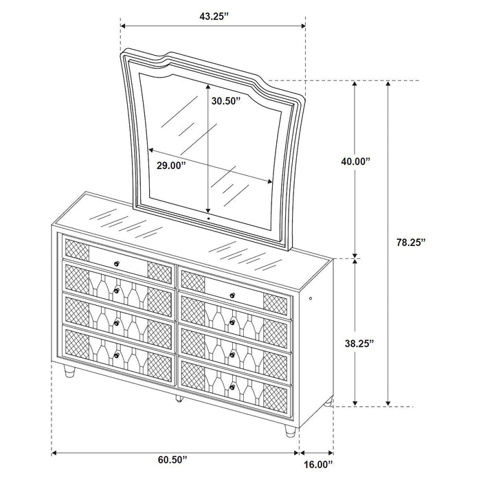 Lorient LED Dresser with Mirror