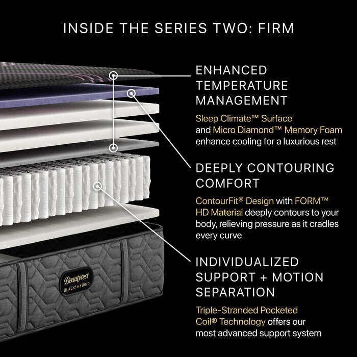 Beautyrest BlackÂ® Series Two 13.5" Hybrid Firm Mattress