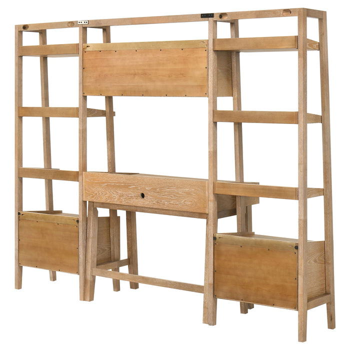 Fabian Desk and Bookshelf Set (Desk, 2 Bookcase and Bridge)