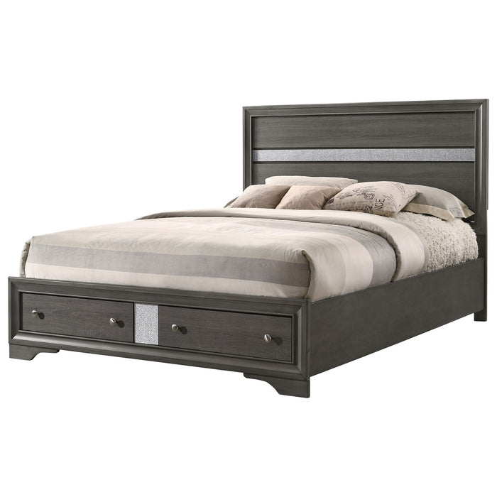Crown Mark Regata King Storage Bed in Grey