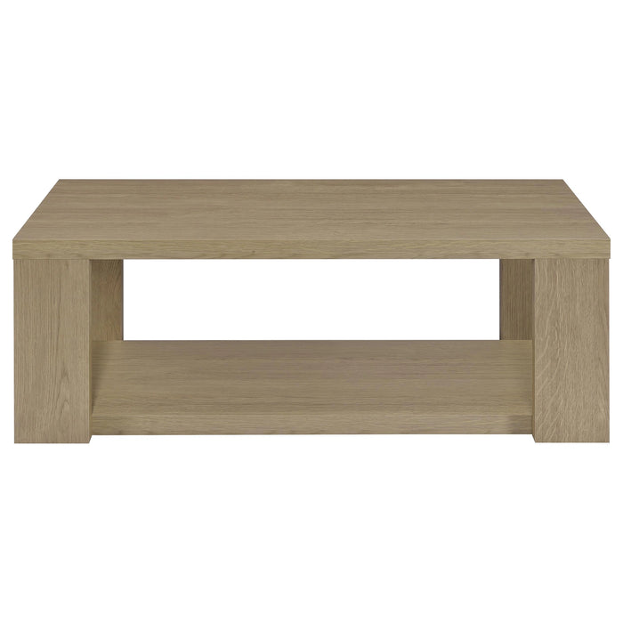 Pavone Open-Shelf Coffee and End Table Set - Latte 2-Piece Set