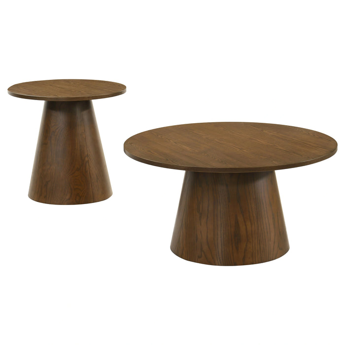 Franklin Round Pedestal Coffee Table Set