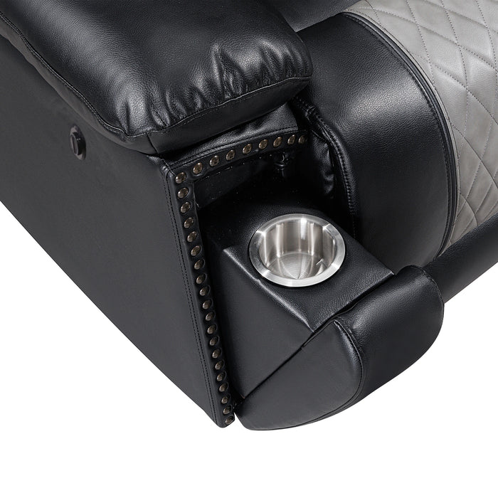 Nikko Glider Recliner W/Pwr Fr-Black/Gray