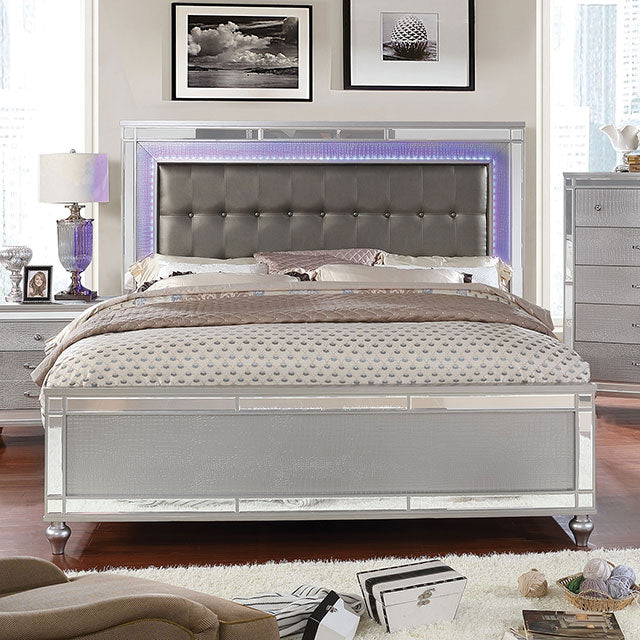 Brachium Queen Bedroom Set Silver - Mattress & Furniture Super Center (Tampa, FL)