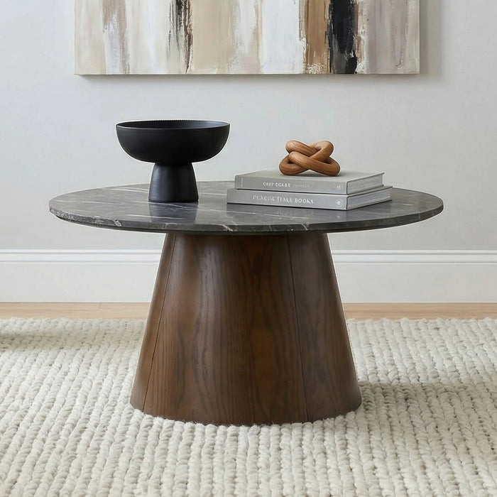 Franklin Round Pedestal Coffee Table Set