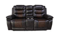 Nikko Console Loveseat W/Pwr Fr-Brown