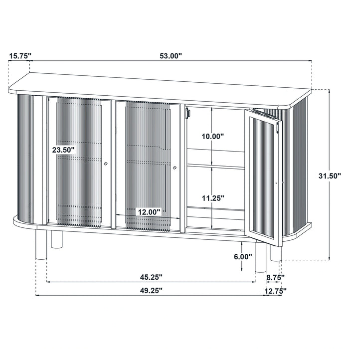 Ervine 3-Door Rope Panel Accent Cabinet