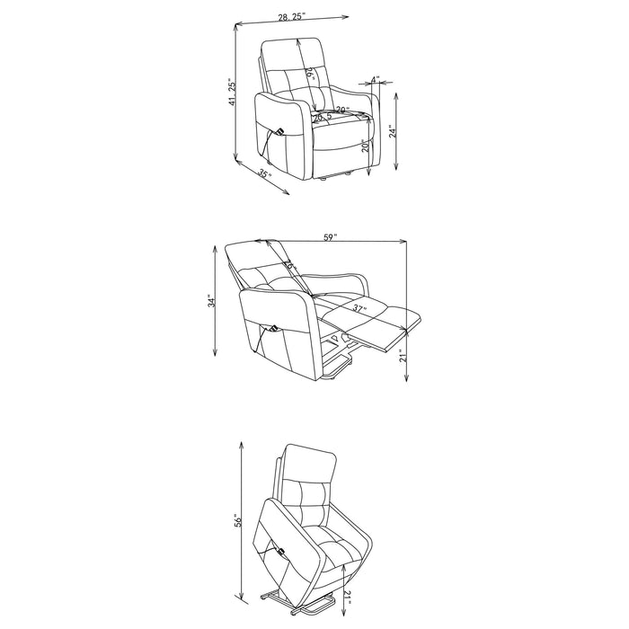 Dayes Upholstered Power Lift Recliner Chair