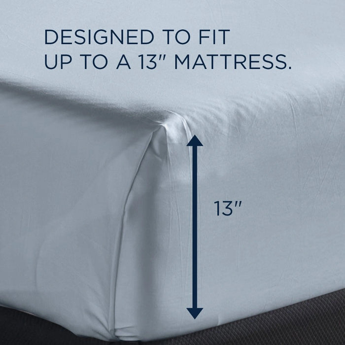 TEMPUR Luxe Egyptian Cotton Sheet Set Sleepy Blue