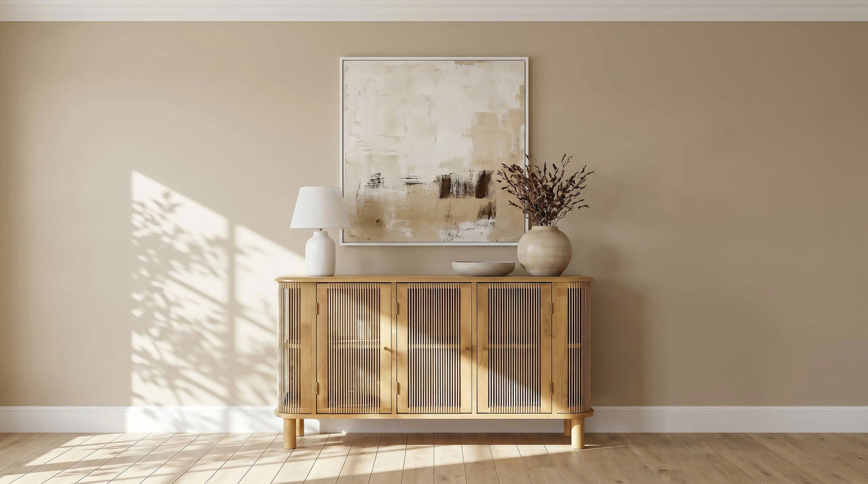 Ervine 3-Door Rope Panel Accent Cabinet