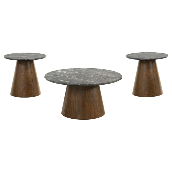 Franklin Round Pedestal Coffee Table Set