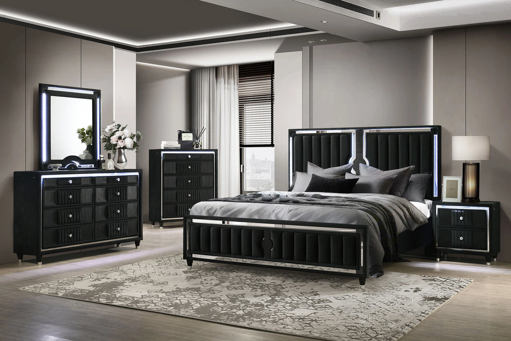 Ravenne Velvet Upholstered LED Chest