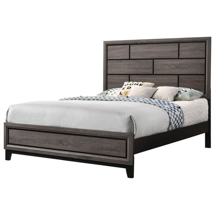 Crown Mark Akerson Queen Panel Bed in Grey
