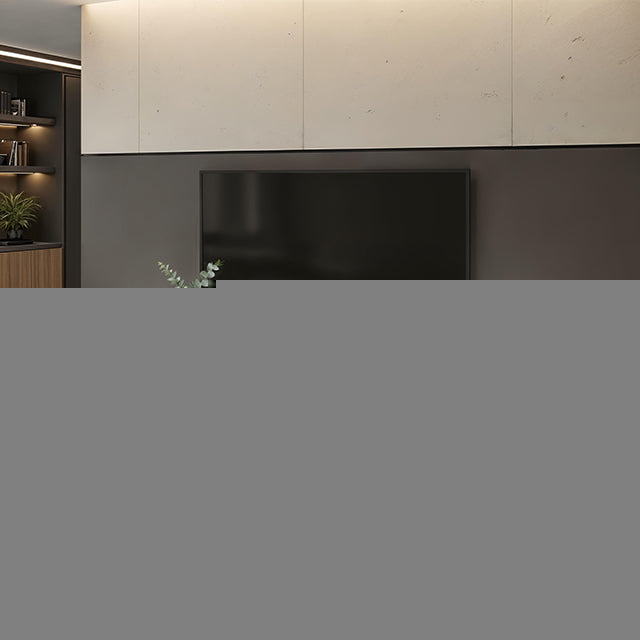 Larvik TV Stand White w/ Gold Frame