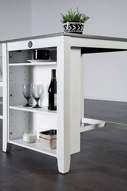 Lescles 3 Pc Counter Ht Set (1 Table + 2 Chairs) - Mattress & Furniture Super Center (Tampa, FL)