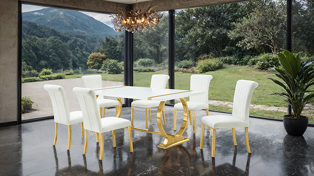 Holbaek 7 Pc 80" Dining Table Set - Mattress & Furniture Super Center (Tampa, FL)