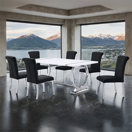 Holbaek 7 Pc 80" Dining Table Set - Mattress & Furniture Super Center (Tampa, FL)
