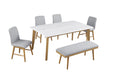 Mandier 6 Pc. Dining Table Set w/ Bench - Mattress & Furniture Super Center (Tampa, FL)