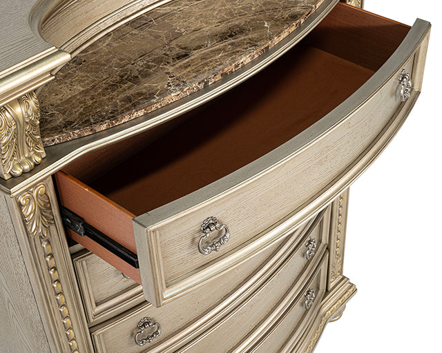 Fromberg Chest w/Marble Insert - Mattress & Furniture Super Center (Tampa, FL)