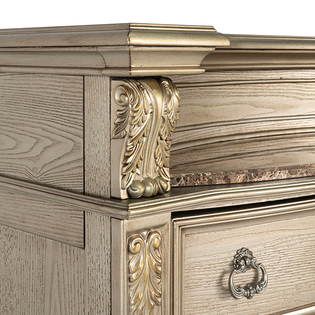 Fromberg Chest w/Marble Insert - Mattress & Furniture Super Center (Tampa, FL)