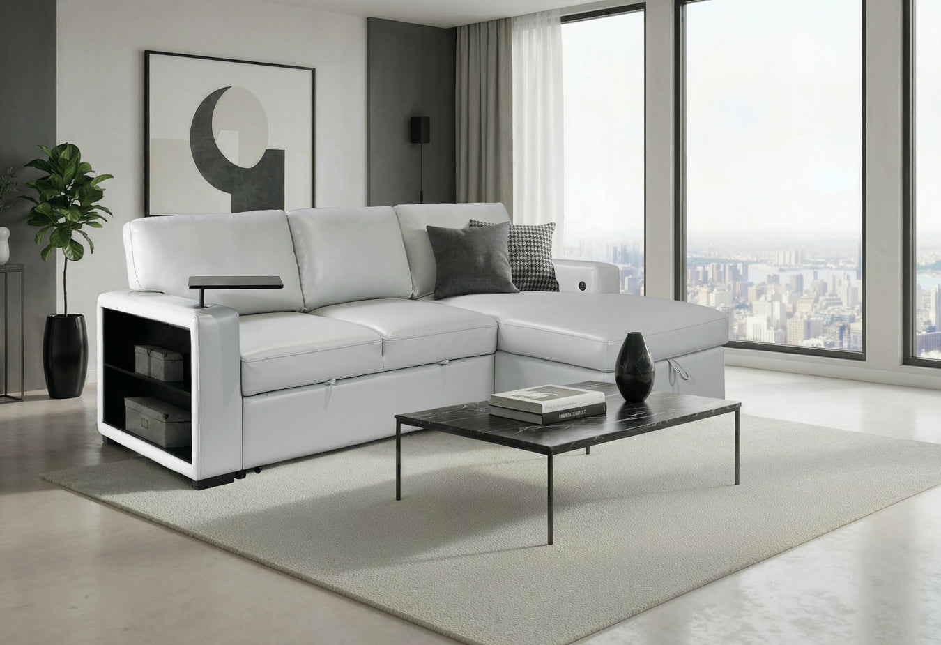 U0212 Blanche Silver Sofa Bed
