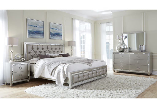 RILEY SILVER KING BED GROUP - Mattress & Furniture Super Center (Tampa, FL)