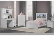 POMPEI METALLIC WHITE BOOKCASE TWIN BED, DRESSER, MIRROR & NS - Mattress & Furniture Super Center (Tampa, FL)