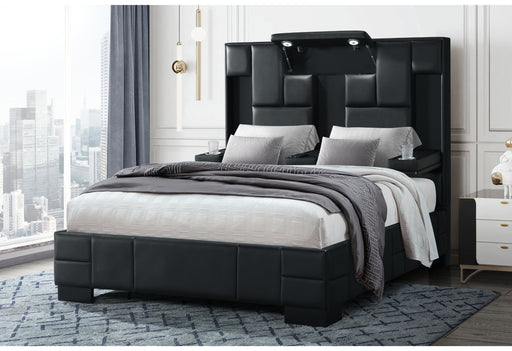 OSCAR BLACK QUEEN BED NO WOOD TRIM - Mattress & Furniture Super Center (Tampa, FL)