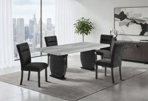D2502 DINING TABLE AND 4 DINING CHAIRS - Mattress & Furniture Super Center (Tampa, FL)