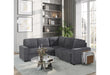 U2660 Grey Sectional W/O Chaise and W/ Pullout Sofa Bed