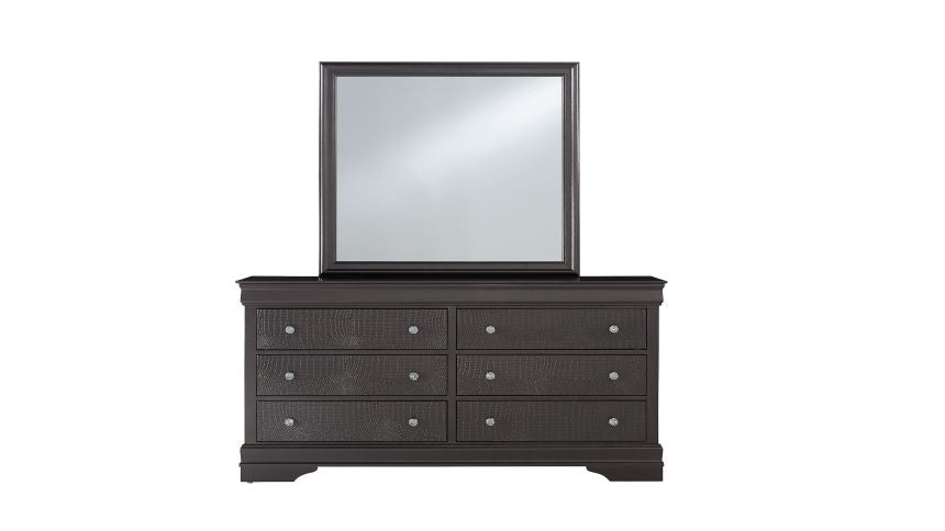POMPEI METALLIC GREY KING BED GROUP WITH LED