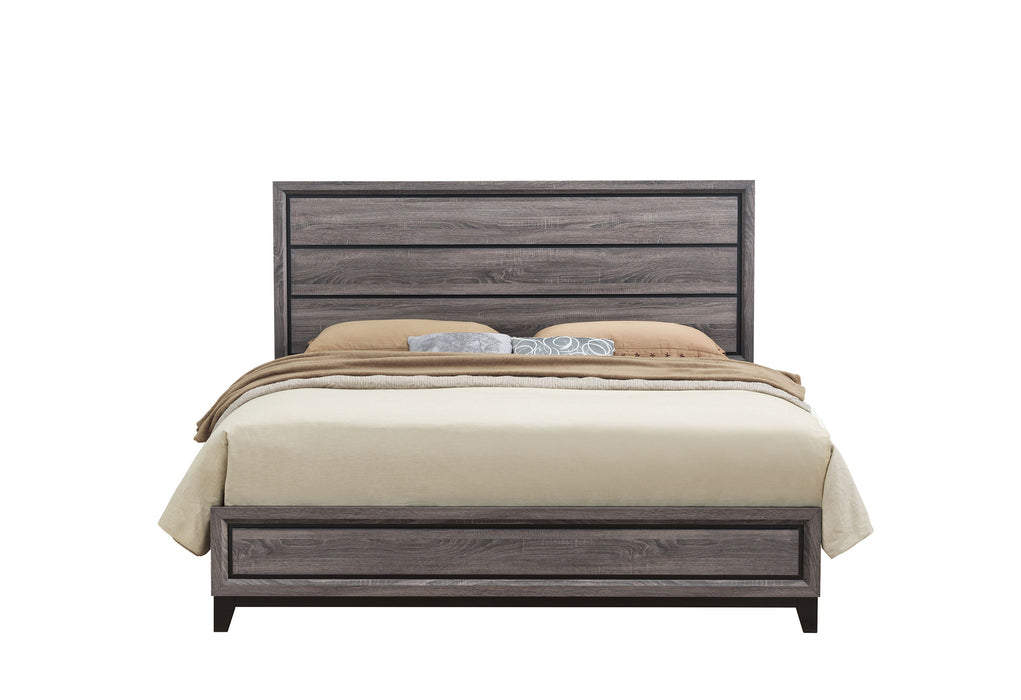 KATE GREY QUEEN BED, DRESSER, MIRROR, CHEST AND 2 NIGHTSTANDS