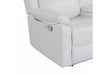 U6026 Blanche White Rec Sofa/Console Rec Loveseat with LED and Speaker