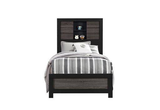 LISBON GREY/BLACK BOOKCASE TWIN BED - Mattress & Furniture Super Center (Tampa, FL)
