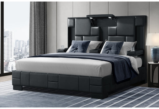 OSCAR BLACK KING BED NO WOOD TRIM - Mattress & Furniture Super Center (Tampa, FL)