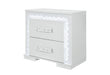 Naomi Silver Marble Nightstand with LED