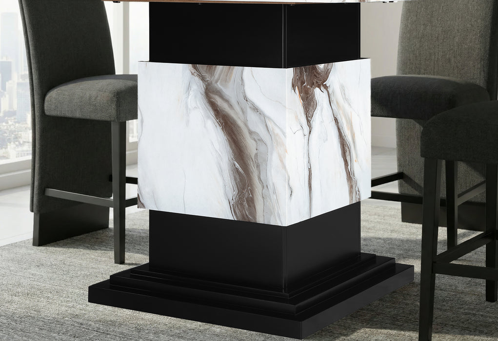 D12 BAR TABLE AND 4 BAR STOOLS