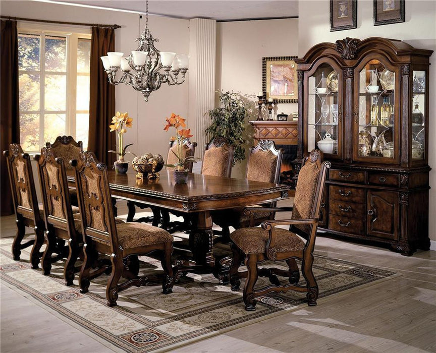 Crown Mark Neo Renaissance Double Pedestal Dining Table in Warm Brown image