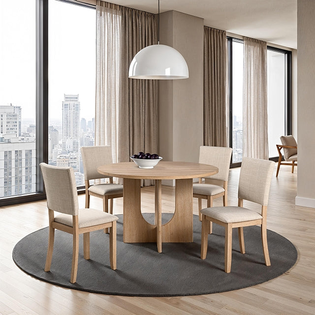 Oberto 5 Pc Round Dining Table Set - Mattress & Furniture Super Center (Tampa, FL)
