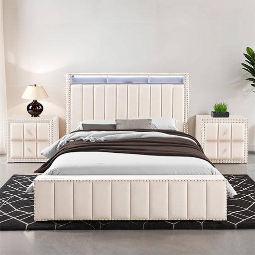 Farese Queen Bed w/ 2 Nightstands - Mattress & Furniture Super Center (Tampa, FL)