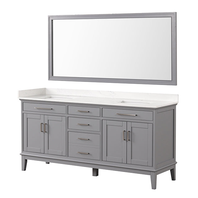 Almeria Vanity Set w/ Mirror - Mattress & Furniture Super Center (Tampa, FL)