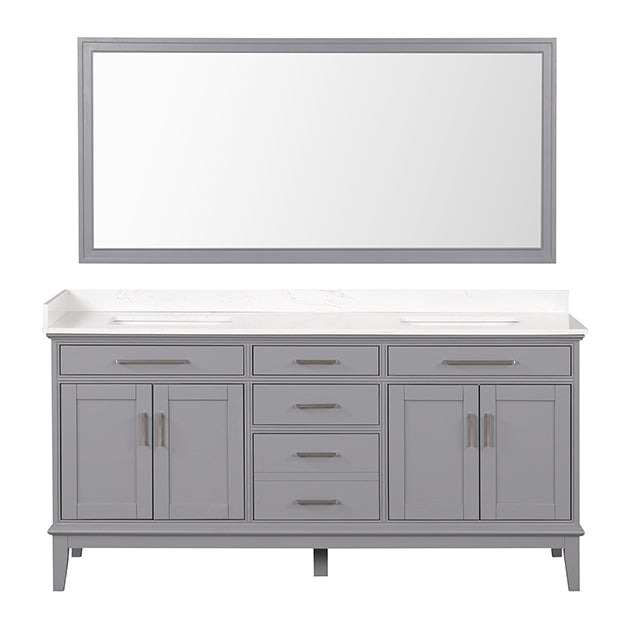 Almeria Vanity Set w/ Mirror - Mattress & Furniture Super Center (Tampa, FL)