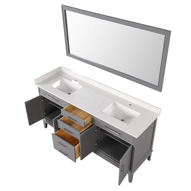 Almeria Vanity Set w/ Mirror - Mattress & Furniture Super Center (Tampa, FL)